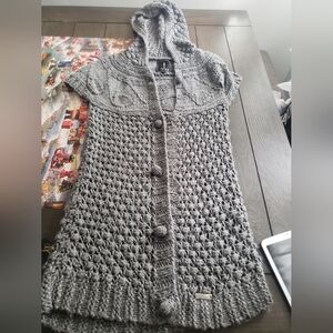 Sitka  Gray Hooded Knit Cardigan